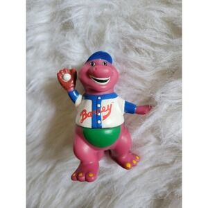 Vintage Lyons Group Barney Playing Baseball 5" Collectible Toy Figure - M
